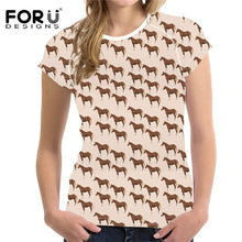 Load image into Gallery viewer, FORUDESIGNS Fashion 2019 Crazy Horse Tops Tee T Shirt Women Casual Summer T-shirt Printing 3d Animal Tshirt Funny Shirts Female