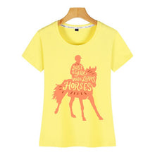 Load image into Gallery viewer, Tops T Shirt Women horse lover riding just a girl who loves horses Comic Inscriptions Custom Female Tshirt