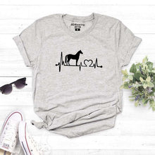 Load image into Gallery viewer, New Horse heartbeat line Print Women Tshirt Casual Funny t Shirt For Lady Girl Top Tee Hipster Tumblr Female Tshirt drop ship