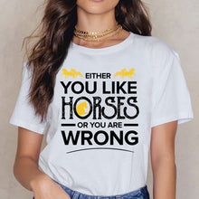 Load image into Gallery viewer, Tops T Shirt Women Love Horses Horse Riding Rider Sarcastic Funny  Kawaii Inscriptions Short Female Shirt
