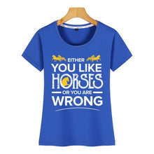 Load image into Gallery viewer, Tops T Shirt Women Love Horses Horse Riding Rider Sarcastic Funny  Kawaii Inscriptions Short Female Shirt
