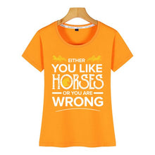 Load image into Gallery viewer, Tops T Shirt Women Love Horses Horse Riding Rider Sarcastic Funny  Kawaii Inscriptions Short Female Shirt
