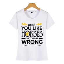 Load image into Gallery viewer, Tops T Shirt Women Love Horses Horse Riding Rider Sarcastic Funny  Kawaii Inscriptions Short Female Shirt
