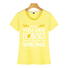 Load image into Gallery viewer, Tops T Shirt Women Love Horses Horse Riding Rider Sarcastic Funny  Kawaii Inscriptions Short Female Shirt
