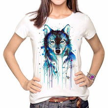Load image into Gallery viewer, Lei SAGLY Horse Head Print Women T Shirt Female Summer Casual Tshirt Short Sleeve Fashion Top
