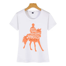 Load image into Gallery viewer, Tops T Shirt Women horse lover riding just a girl who loves horses Comic Inscriptions Custom Female Tshirt
