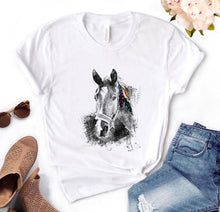 Load image into Gallery viewer, Casual Funny T Shirt Gift for Lady Yong Girl Summer Top Tee Horse Lover Printing Women Tshirt  Women Shirts
