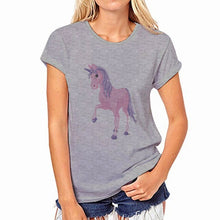 Load image into Gallery viewer, 2020 New Fashion Summer Women T Shirt Novelty Harajuku Kawaii Cute Style Horse Print T-shirt New Short Sleeve Tops
