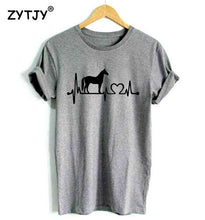 Load image into Gallery viewer, Horse heartbeat line Print Women Tshirt Cotton Casual Funny t Shirt For Lady Girl Top Tee Hipster Tumblr Drop Ship HH-102
