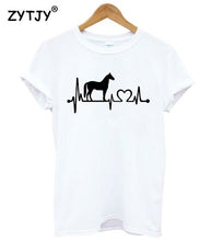 Load image into Gallery viewer, Horse heartbeat line Print Women Tshirt Cotton Casual Funny t Shirt For Lady Girl Top Tee Hipster Tumblr Drop Ship HH-102
